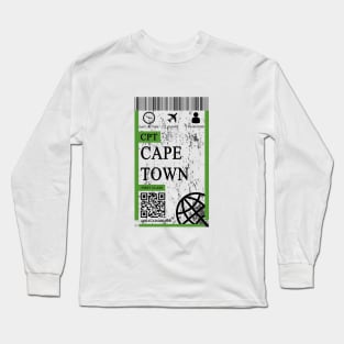 Cape town flight ticket boarding pass abstract Long Sleeve T-Shirt